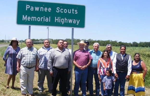 Unveiling of Pawnee Scouts Memorial Highway 22 Signs