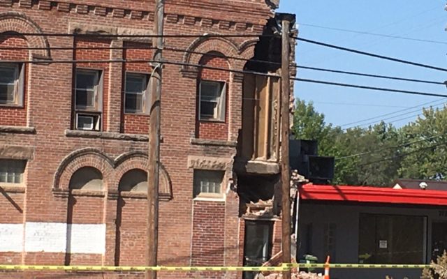 Corner of Building In Belmont Neighborhood Partially Collapsed