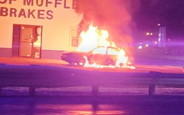 Car Catches Fire Early Monday Outside Lincoln Repair Shop